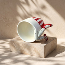 3D Legs Ceramic Mug with Cherry Spoon | Pop Art Sculptural Coffee Cup (9oz)