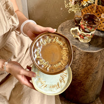 Handcrafted Wild Pear Ceramic Cup & Saucer Set with Twig Handle | 8oz