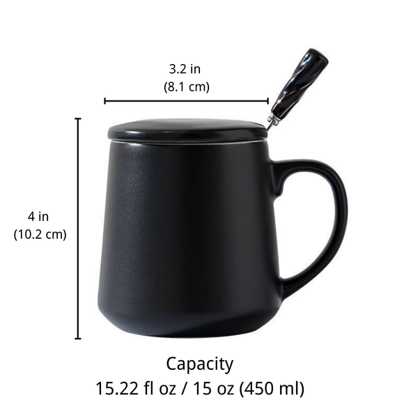 Custom Pet Portrait Ceramic Mug with Lid & Spoon Gift Box Set | 15oz
