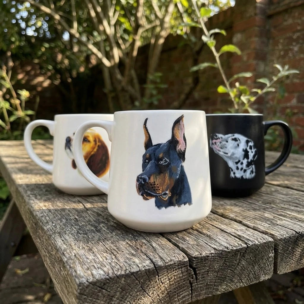 Custom Pet Portrait Ceramic Mug with Lid & Spoon Gift Box Set | 15oz