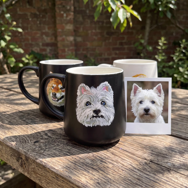 Custom Pet Portrait Ceramic Mug with Lid & Spoon Gift Box Set | 15oz
