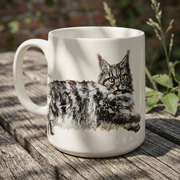 Custom Pet Portrait Ceramic Mug with Lid & Spoon Gift Box Set | 15oz
