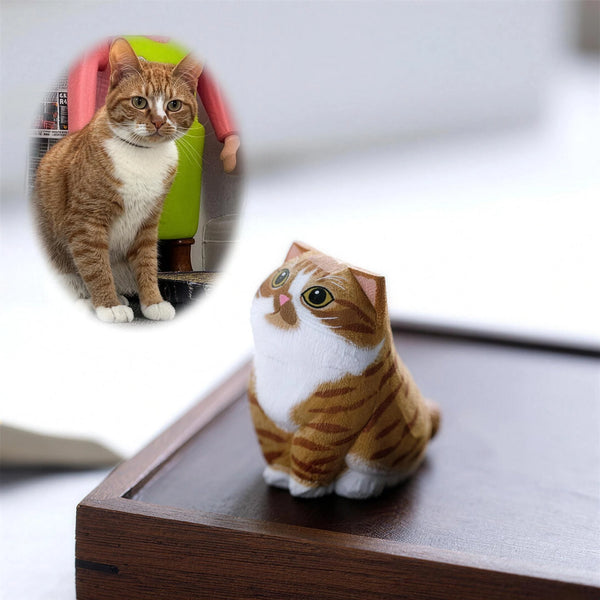 Custom Hand-Carved Wooden Cat Figurine from Photo | Pet Memorial Gift