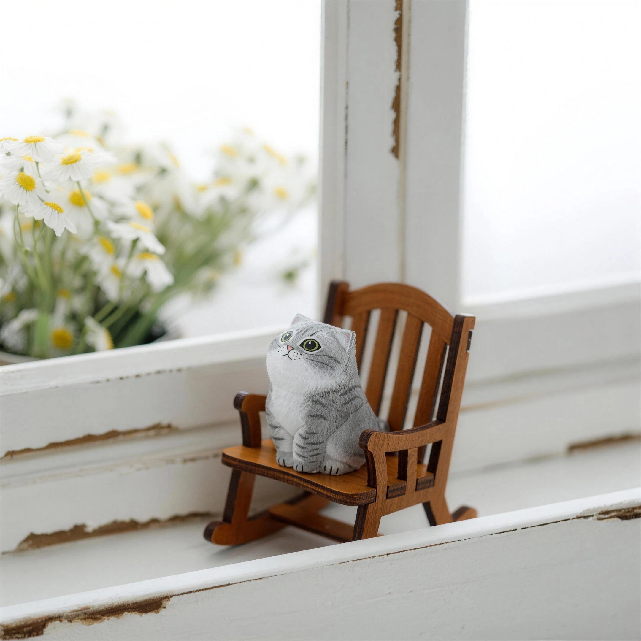 Custom Hand-Carved Wooden Cat Figurine from Photo | Pet Memorial Gift