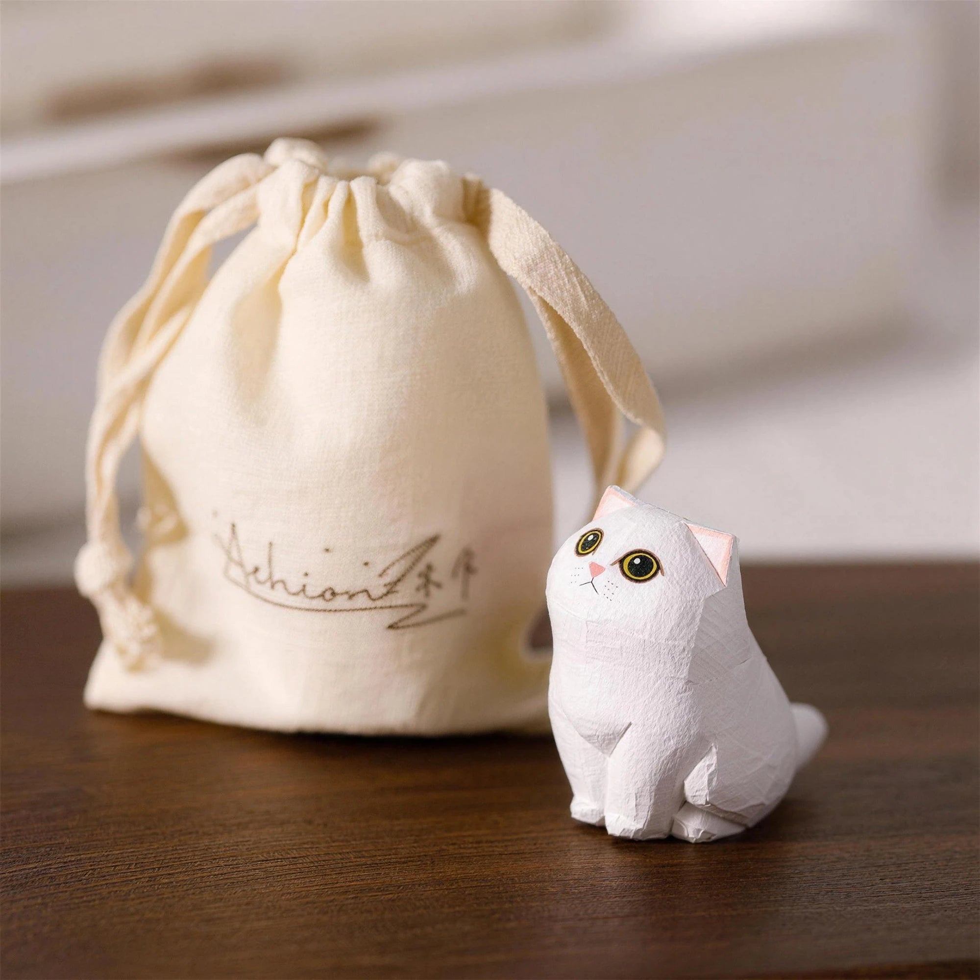 Custom Hand-Carved Wooden Cat Figurine from Photo | Pet Memorial Gift