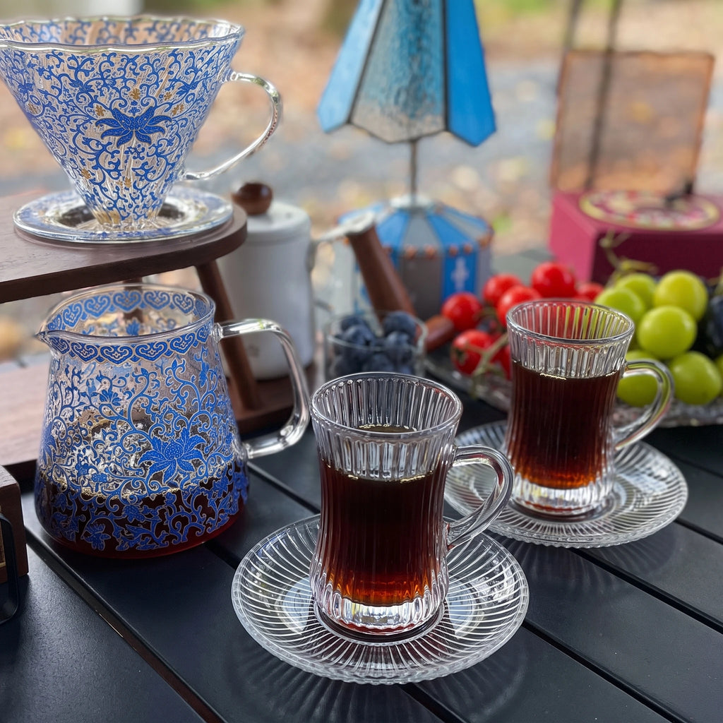 Hand-Blown Glass Pour-Over Coffee Maker Set with V60 Dripper | 15oz
