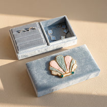 Hand Beaded Velvet Jewelry Box | Embroidered Celestial & Cottagecore Case