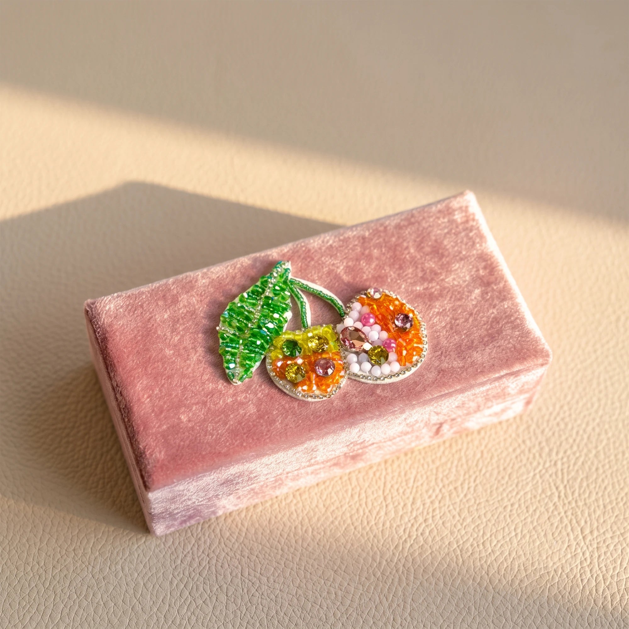 Hand Beaded Velvet Jewelry Box | Embroidered Celestial & Cottagecore Case