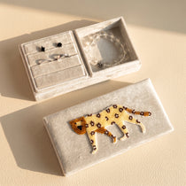 Hand Beaded Velvet Jewelry Box | Embroidered Celestial & Cottagecore Case