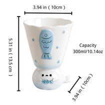 Handmade 3D Seal Ceramic Pedestal Dessert Cup & Ice Cream Goblet