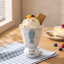 Handmade 3D Seal Ceramic Pedestal Dessert Cup & Ice Cream Goblet