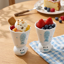 Handmade 3D Seal Ceramic Pedestal Dessert Cup & Ice Cream Goblet