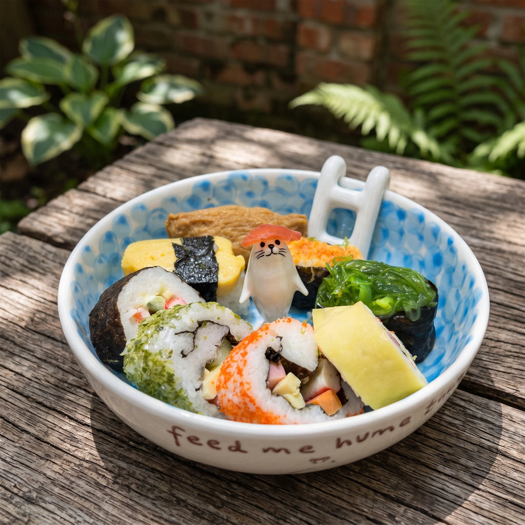 Handmade 3D Seal Ceramic Pool Fruit Bowl with Gift Box Set