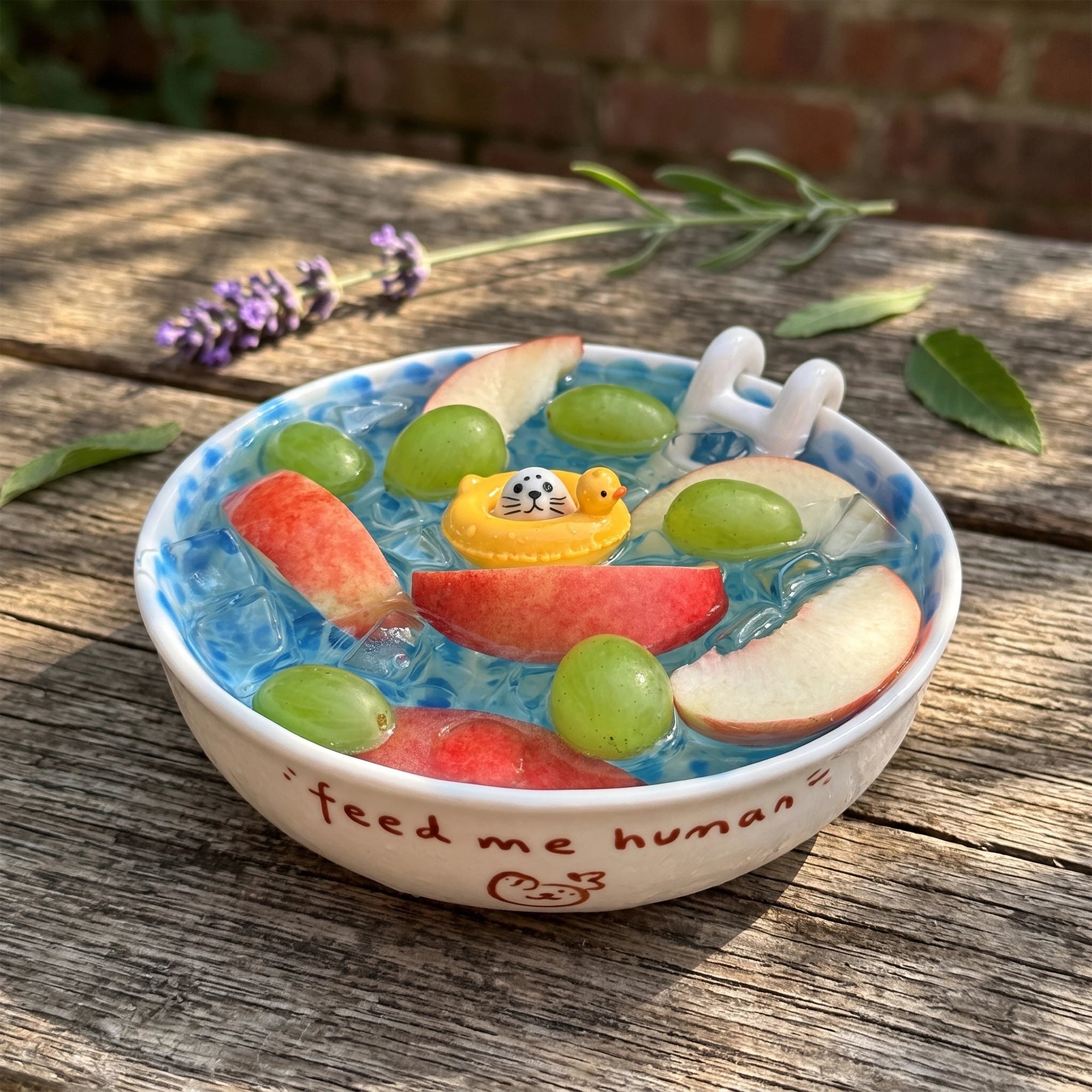 Handmade 3D Seal Ceramic Pool Fruit Bowl with Gift Box Set Main image