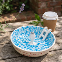 Handmade 3D Seal Ceramic Pool Fruit Bowl with Gift Box Set