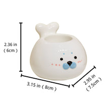 Handmade 3D Seal Ceramic Toothbrush Holder with Drainage Hole