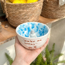 Handpainted Ceramic Seal Bowl with 3D Ocean Figurine (12 oz)