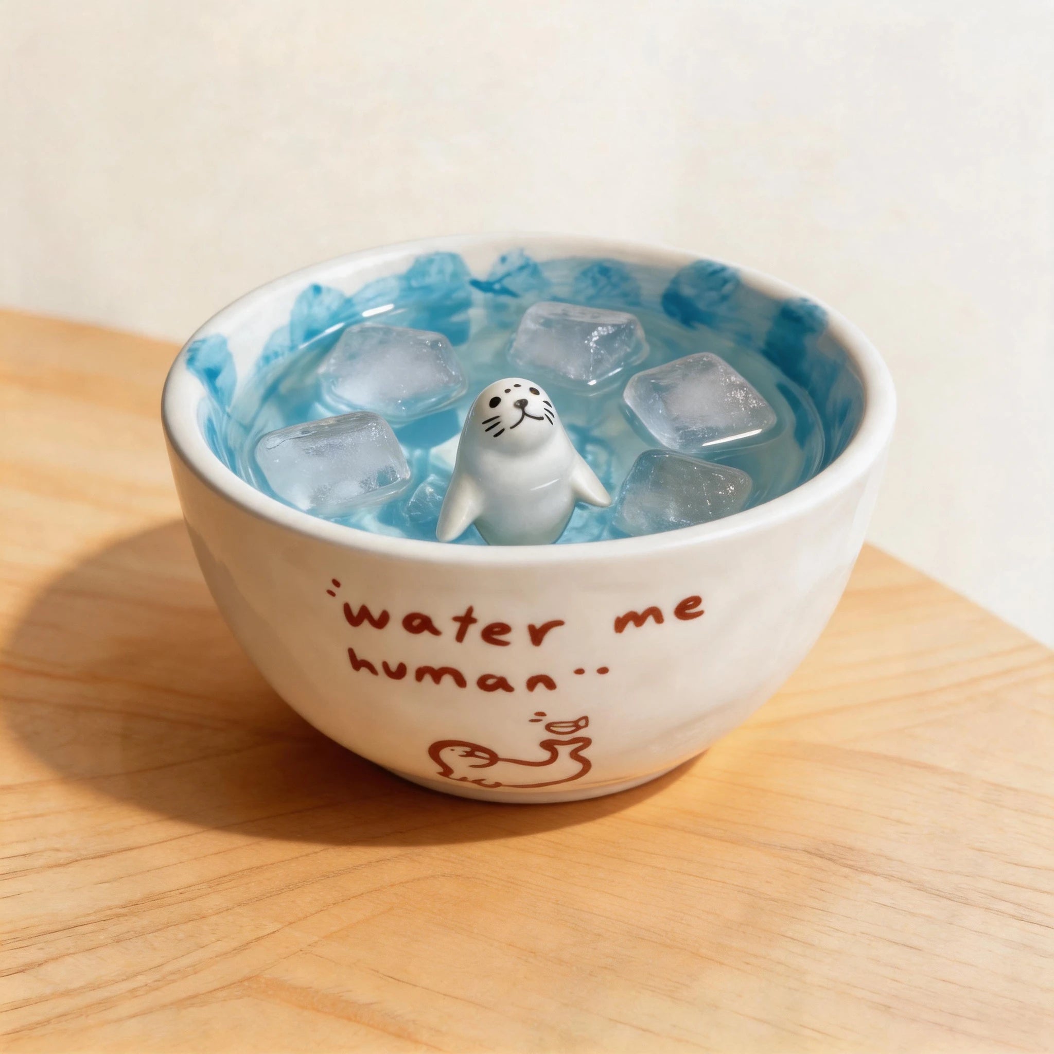 Handpainted Ceramic Seal Bowl with 3D Ocean Figurine (12 oz) Main image