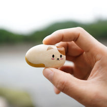 Hand-Painted Wooden Animal Pebble Magnet & Car Diffuser