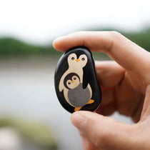 Hand-Painted Wooden Animal Pebble Magnet & Car Diffuser
