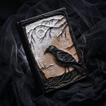 Hand Sculpted 3D Raven Gothic Journal | Refillable Book of Shadows