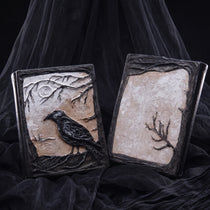 Hand Sculpted 3D Raven Gothic Journal | Refillable Book of Shadows