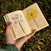 Handmade Nepali Lokta Paper Journal with Real Pressed Flowers