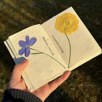 Handmade Nepali Lokta Paper Journal with Real Pressed Flowers