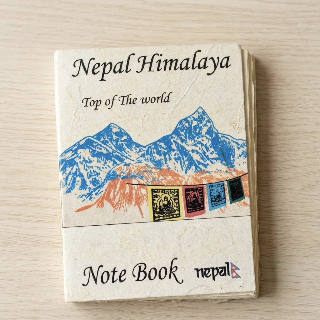 Handmade Nepali Lokta Paper Journal with Real Pressed Flowers