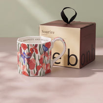 French Vintage Octagonal Botanical Ceramic Mug | Faceted Coffee & Tea Cup (13.5 oz)