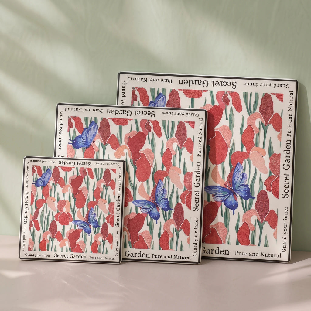 Handcrafted Botanical Ceramic Trivet & Coaster with Cork Base | Heat-Resistant Hot Dish Mat