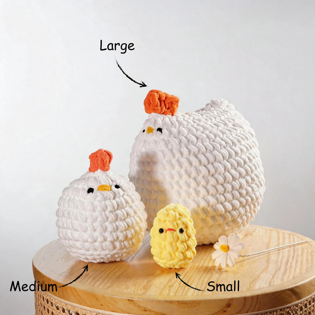 Handmade Crochet Chicken Plushie & Desk Companion