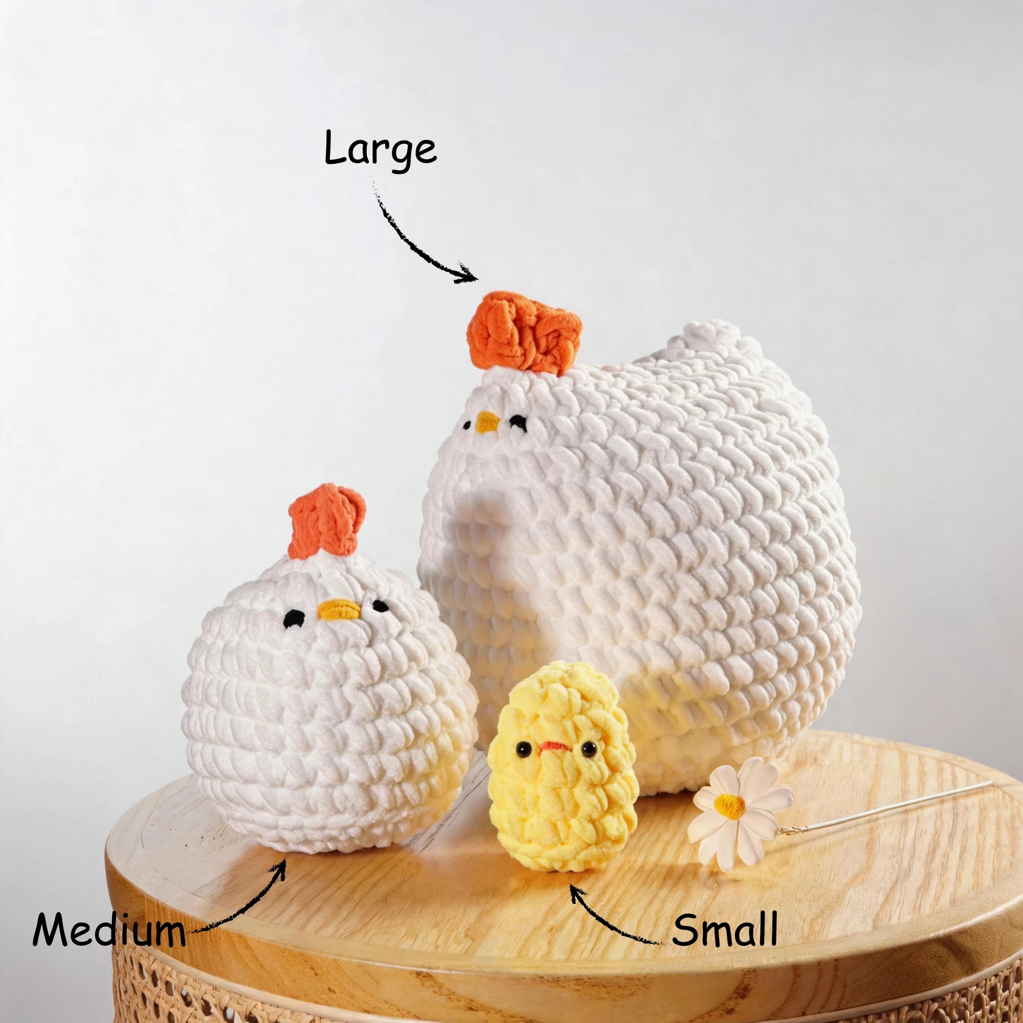 Handmade Crochet Chicken Plushie & Desk Companion