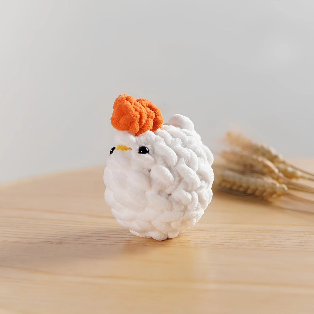Handmade Crochet Chicken Plushie & Desk Companion
