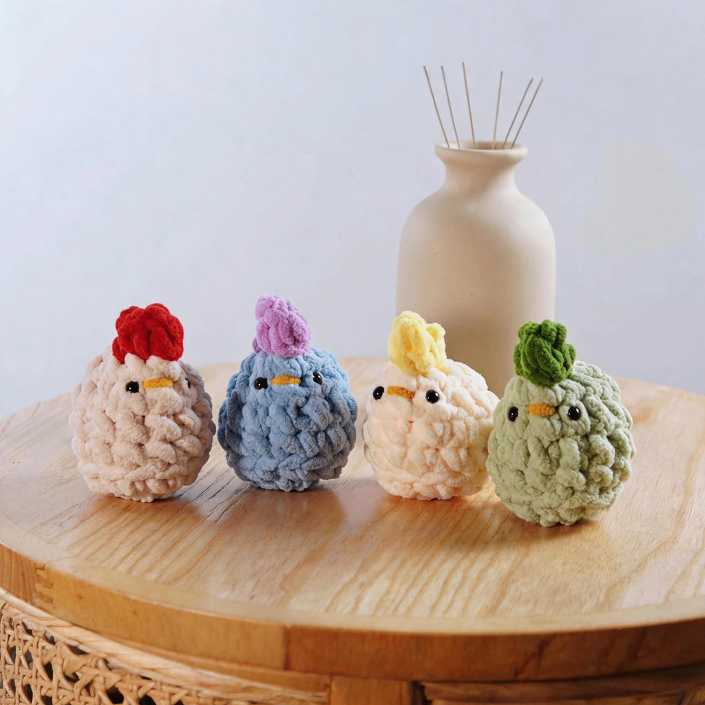 Handmade Crochet Chicken Plushie & Desk Companion