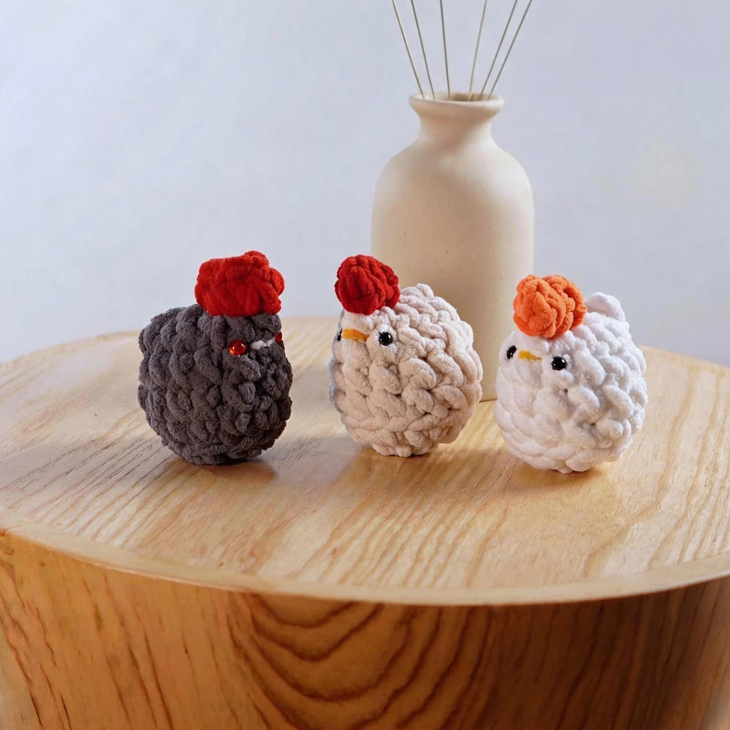 Handmade Crochet Chicken Plushie & Desk Companion