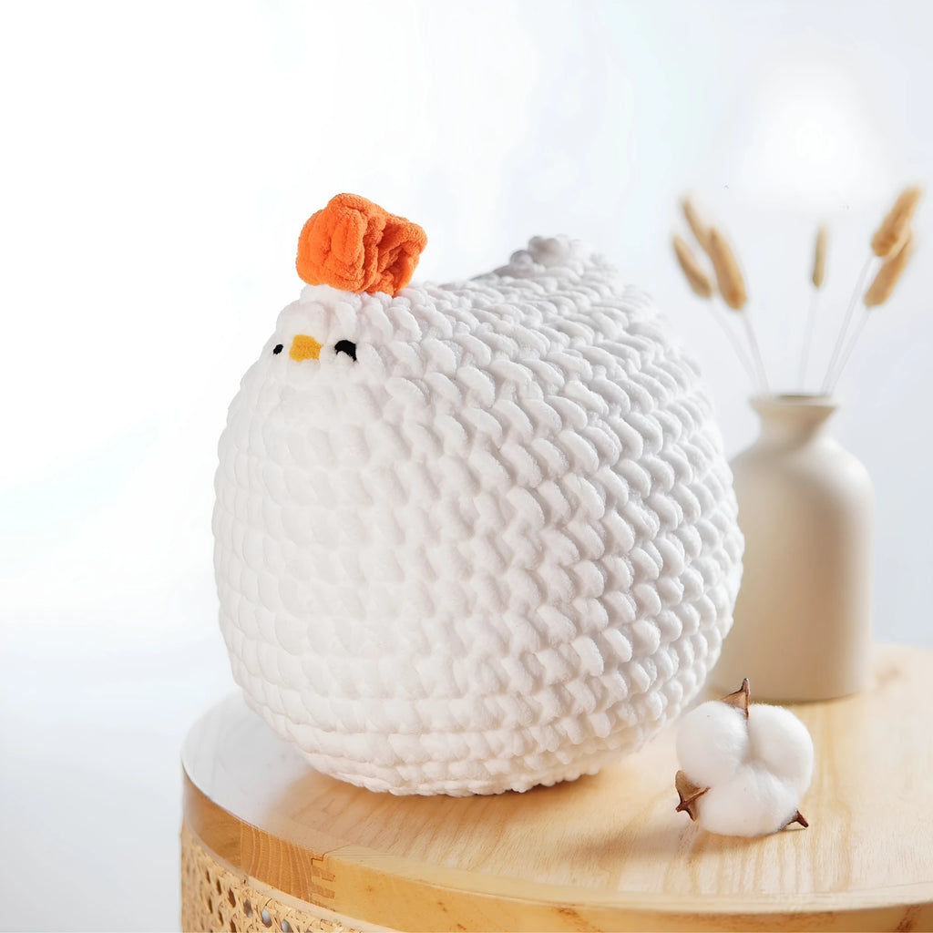 Handmade Crochet Chicken Plushie & Desk Companion