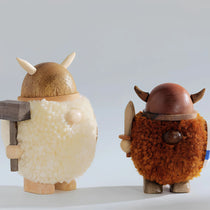 Handcrafted Wooden Viking Figurine & Desk Decor