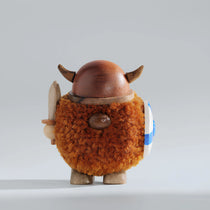 Handcrafted Wooden Viking Figurine & Desk Decor