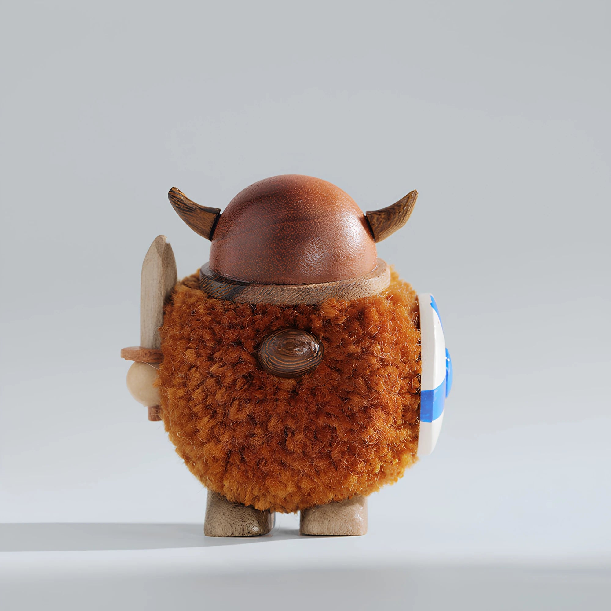 Handcrafted Wooden Viking Figurine & Desk Decor