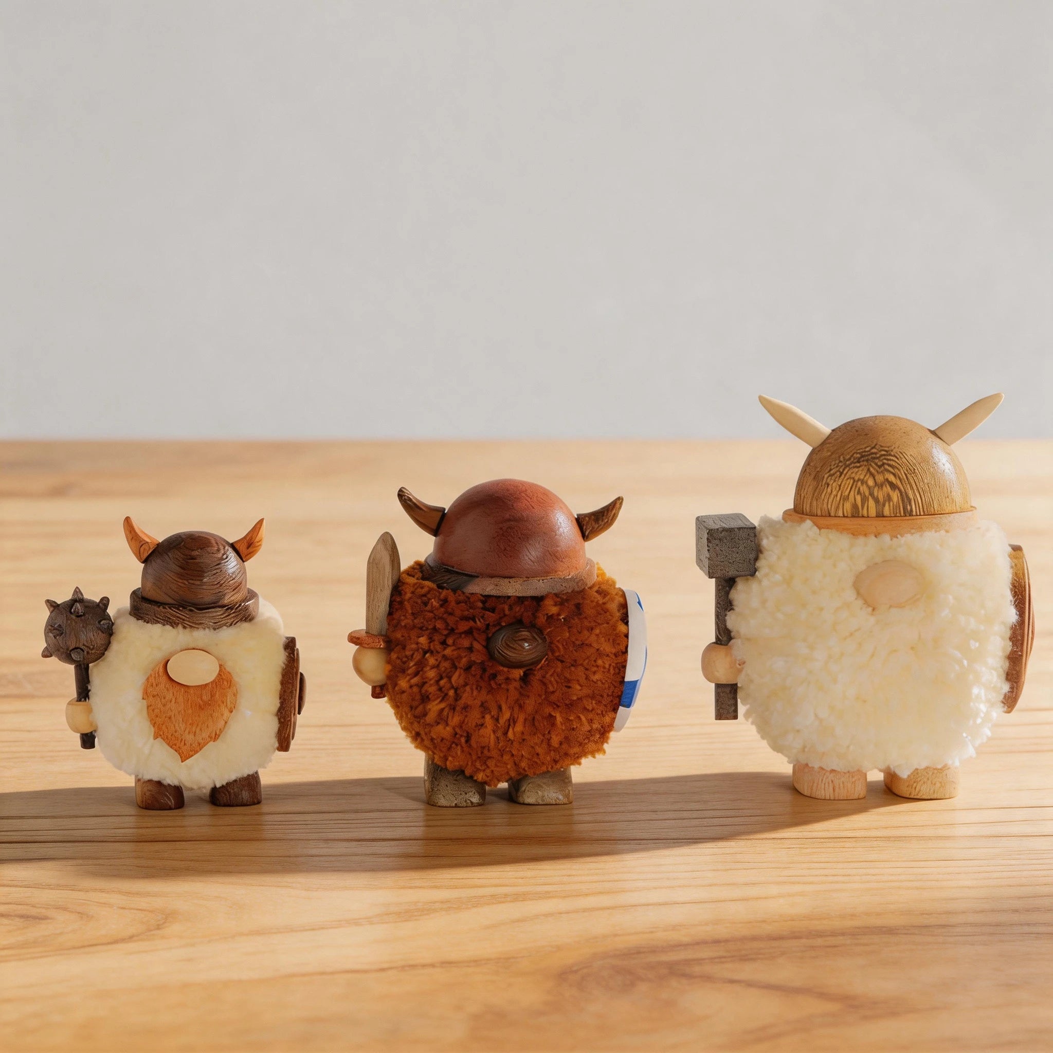 Handcrafted Wooden Viking Figurine & Desk Decor Main image
