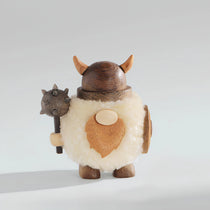 Handcrafted Wooden Viking Figurine & Desk Decor