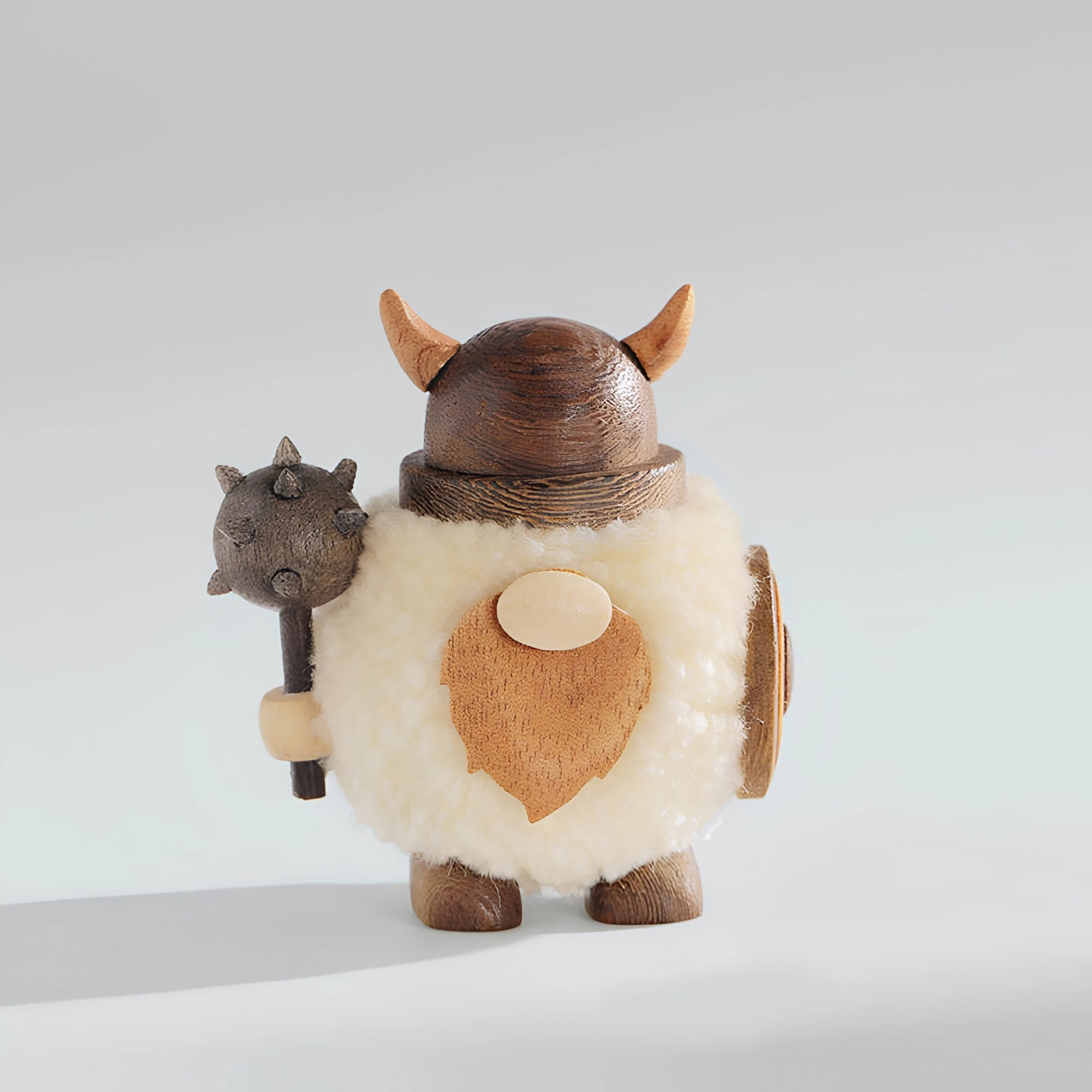 Handcrafted Wooden Viking Figurine & Desk Decor