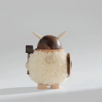 Handcrafted Wooden Viking Figurine & Desk Decor