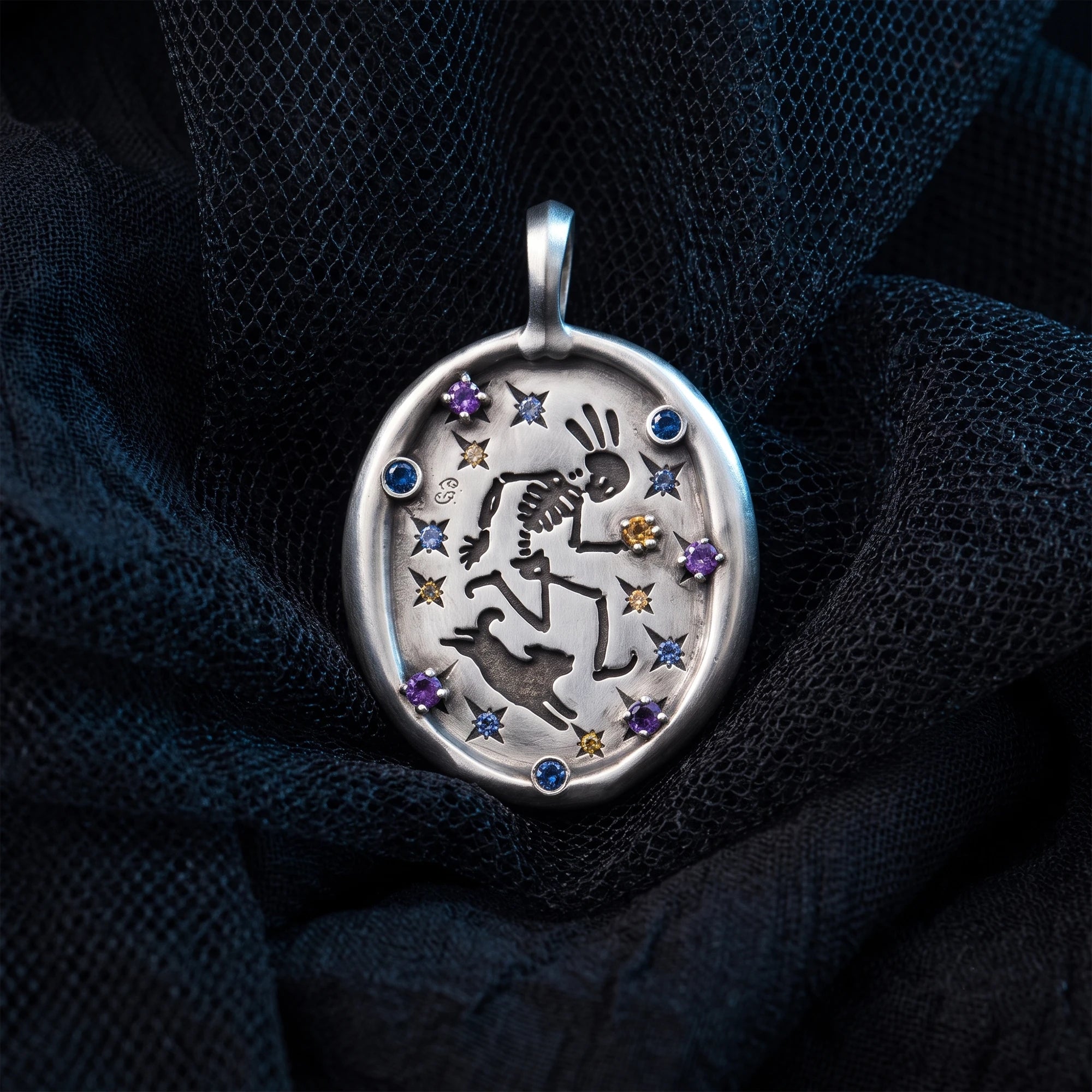 Handmade Dancing Skeleton Pet Pendant Necklace