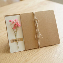 Handmade Dried Flower Greeting Cards (Set of 10) | Kraft Note Cards