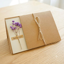 Handmade Dried Flower Greeting Cards (Set of 10) | Kraft Note Cards