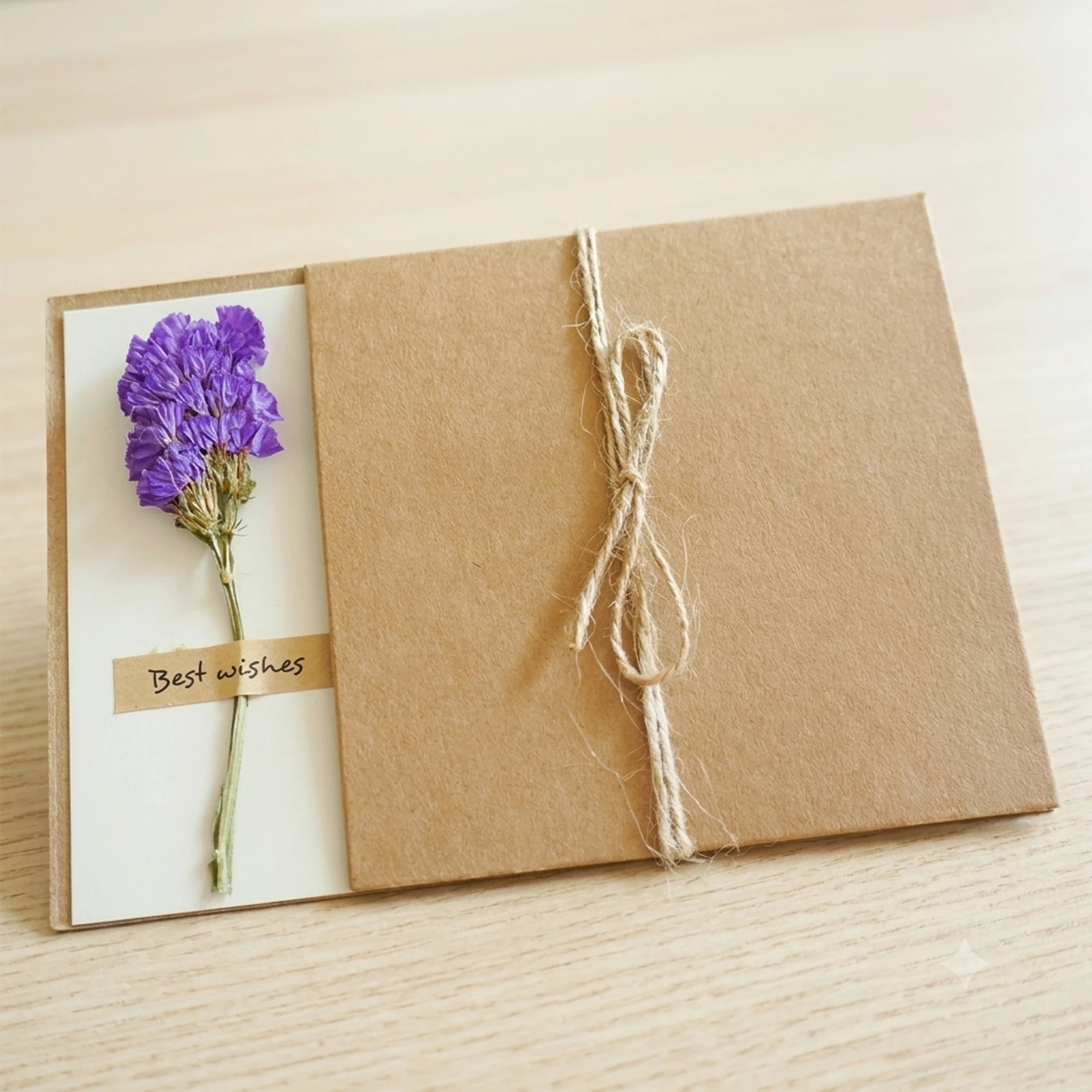 Handmade Dried Flower Greeting Cards (Set of 10) | Kraft Note Cards