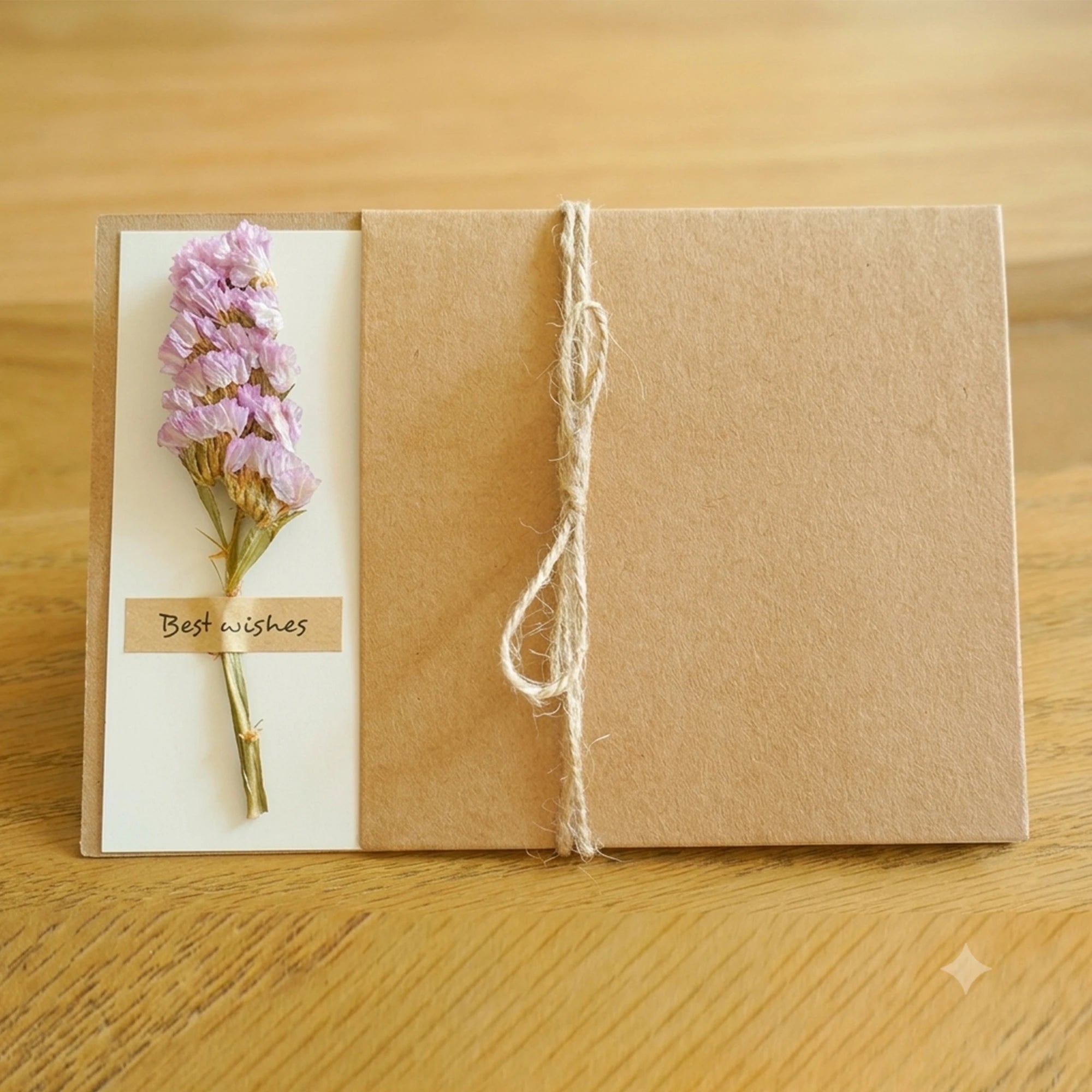 Handmade Dried Flower Greeting Cards (Set of 10) | Kraft Note Cards