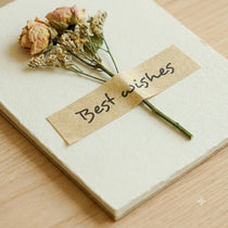 Handmade Dried Flower Greeting Cards (Set of 10) | Kraft Note Cards